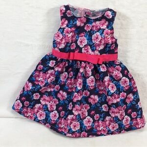 Jojo Siwa My Life As Doll Pink Floral Dress Colorful Pink Bow Sleeveless 9.5”